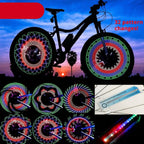 32 Pattern Bike Light Bicycle Wheel Light Double Display Flash 32 RGB LED Light Bicycle Spoke Lamp Night Riding Spoke Light For Men Present Super Bright Auto Off LED Cycling Bicycle Light Stevvex