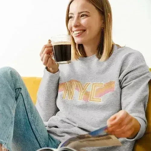 NYC Retro 70's Sweatshirt – Vintage Loose Fit Crewneck - SJB-DIAMOND ELITES