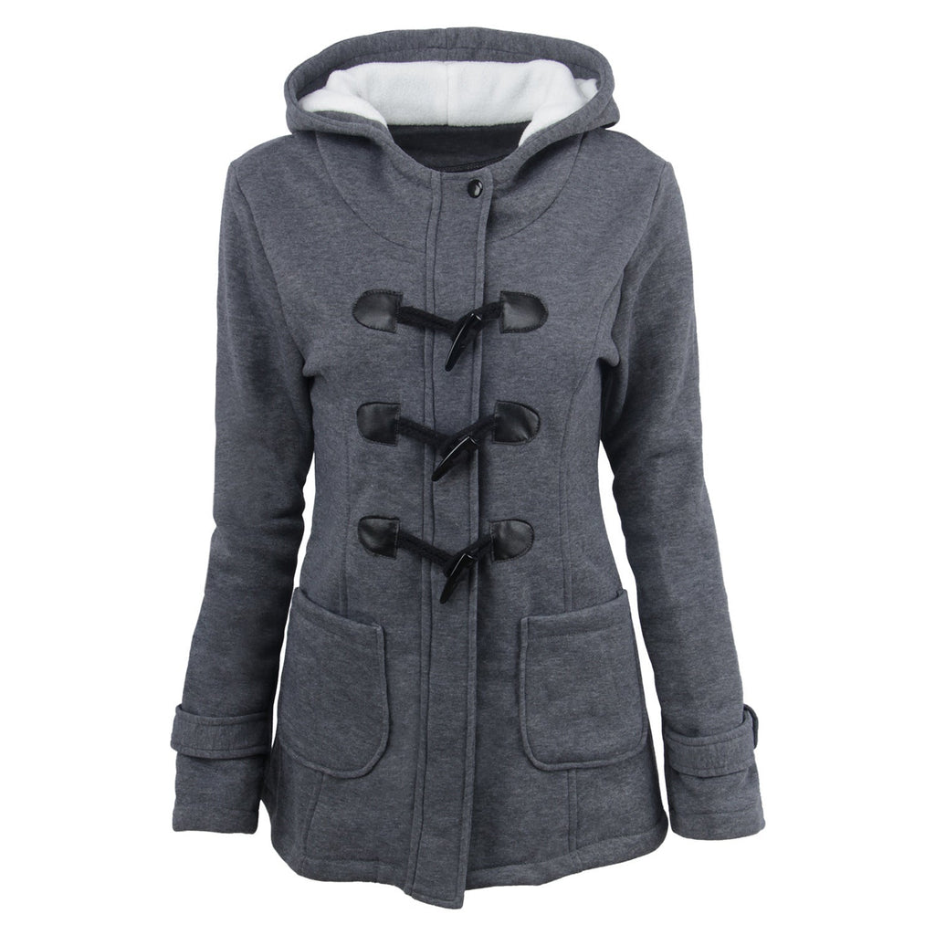 2021 warm winter fur collar jackets women new horn button Long down coat women parka Plus Size female parka hoodies Women