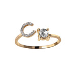 Adjustable 26 Initial Letter Ring Fashion Jewelry For Women Simple Elegant Jewelry Pi-Mart