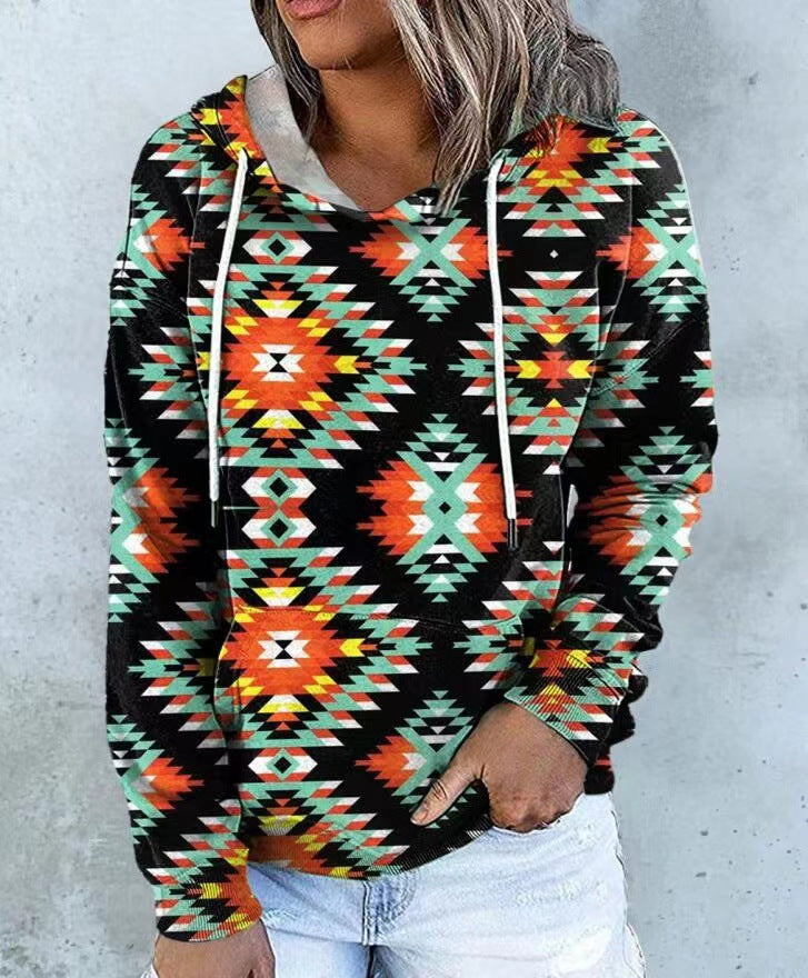 Women's New Burst Print Sweatshirt Pi-Mart