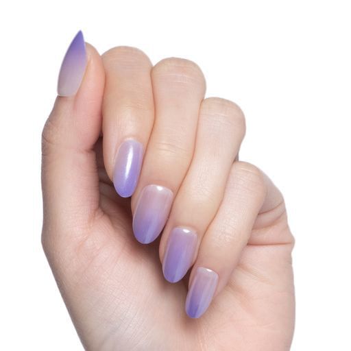 Olive & June Press-On Artificial Nails, Oval Medium, Purple Chrome Gradient, 42 Ct
