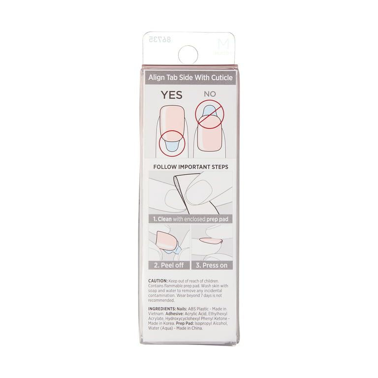KISS imPRESS Color Long-Lasting Medium Coffin Press-On Nails, Solid Pink, 30 Pieces