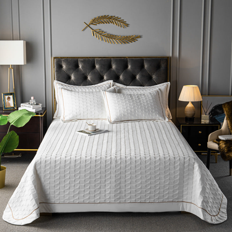 Quilted Padded Continental Bed Cover Three Piece Set Pi-Mart