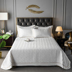 Quilted Padded Continental Bed Cover Three Piece Set Pi-Mart