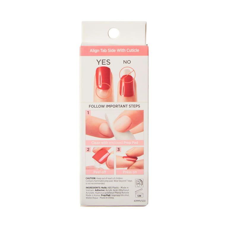 KISS imPRESS Medium Coffin Gel Press-On Nails, Glossy Medium Blue, 30 Pieces EasyOptionXY LLC