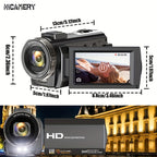 Nicamery 16x Efficient Zoom - 1080P HD Camera with Beauty Anti-Shake, External Microphone Support - Full HD 2400 Pixel Webcam Digital Camera with Remote Control, Lens Hood, 1000mah Batteries 2pcs, Ultra Long Life, 32G TF Card Lootquake LLC