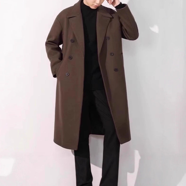 Men's Wool Overcoat, Thick And Loose Wool Jacket Pi-Mart