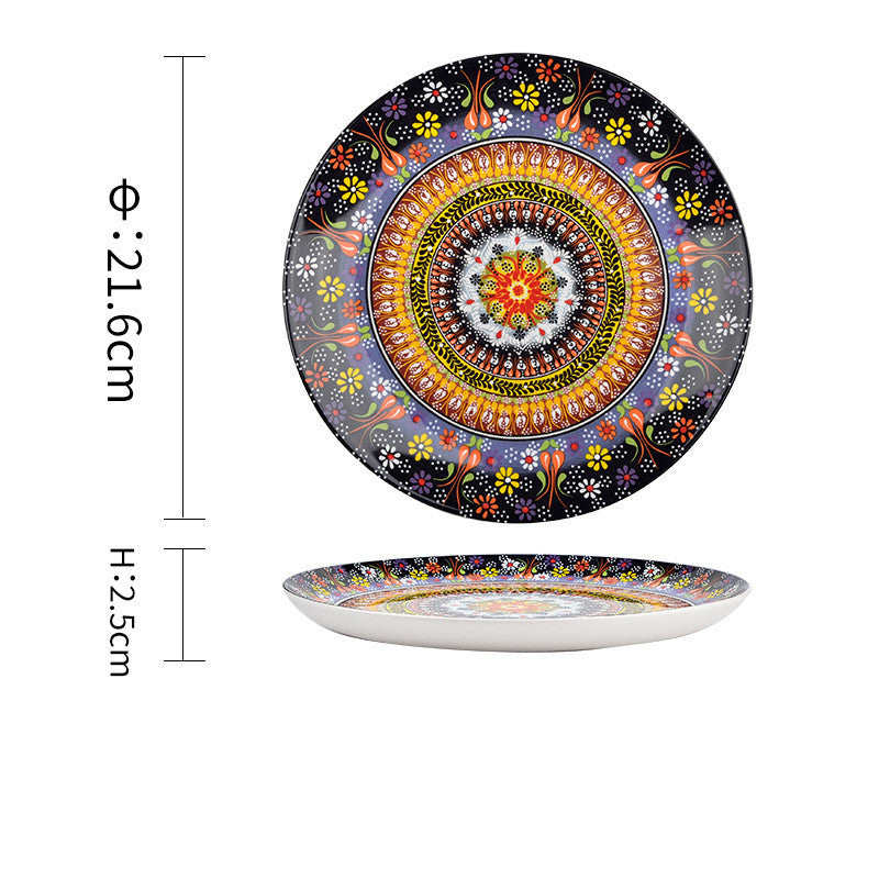 Underglaze Ceramic Tableware Bohemian Household Dishes Pi-Mart