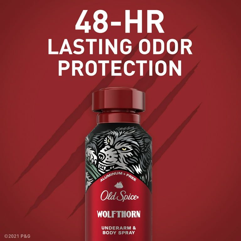 Old Spice Aluminum Free Body Spray for Men, Wolfthorn, 5.1 Oz