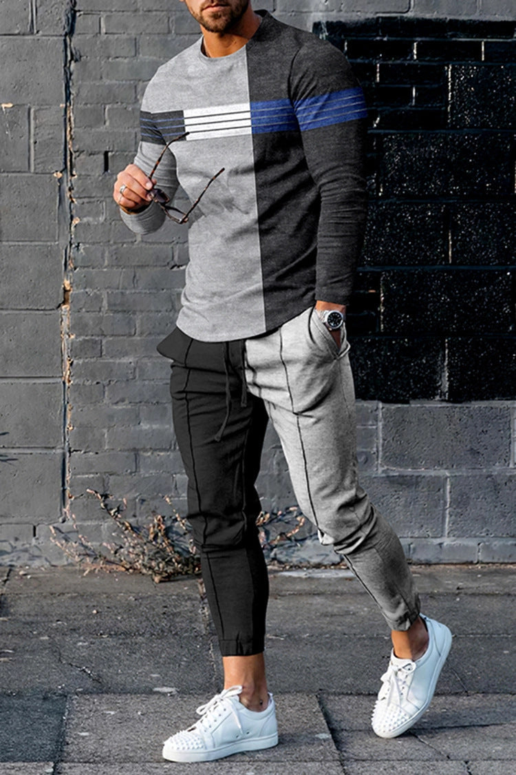 European And American Multi-color Long Sleeve Casual Sports Men Suit Lootquake LLC