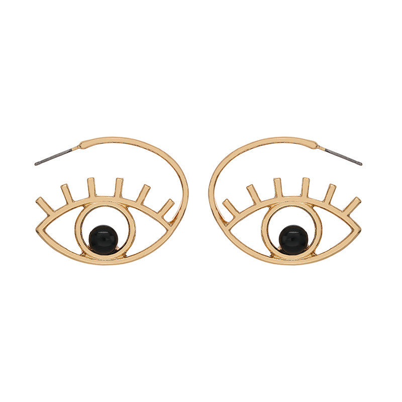 Simple Pearl Stud Earring Demon Eye Eye Earring Pi-Mart