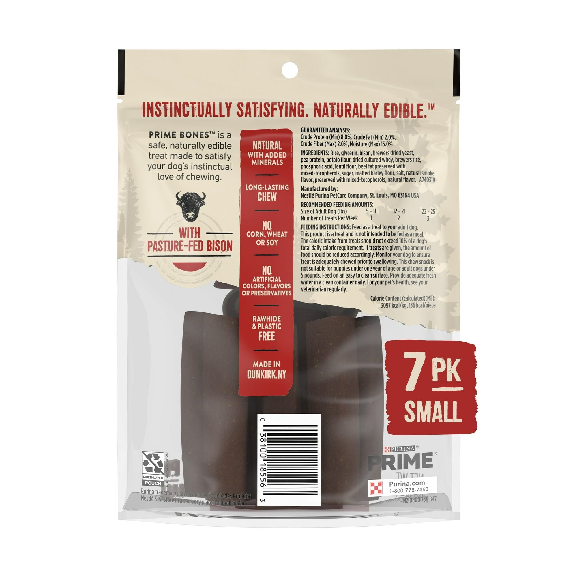 Purina Prime Bones Bison Natural Chews for Dogs, 11.2 oz Pouch EasyOptionXY LLC