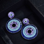 Heavy Industry Disc Color Exaggerated Temperament Earrings Pi-Mart
