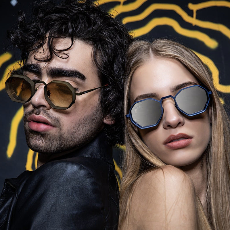 Polygon Hollow Frame Sun Glasses - SJB-DIAMOND ELITES