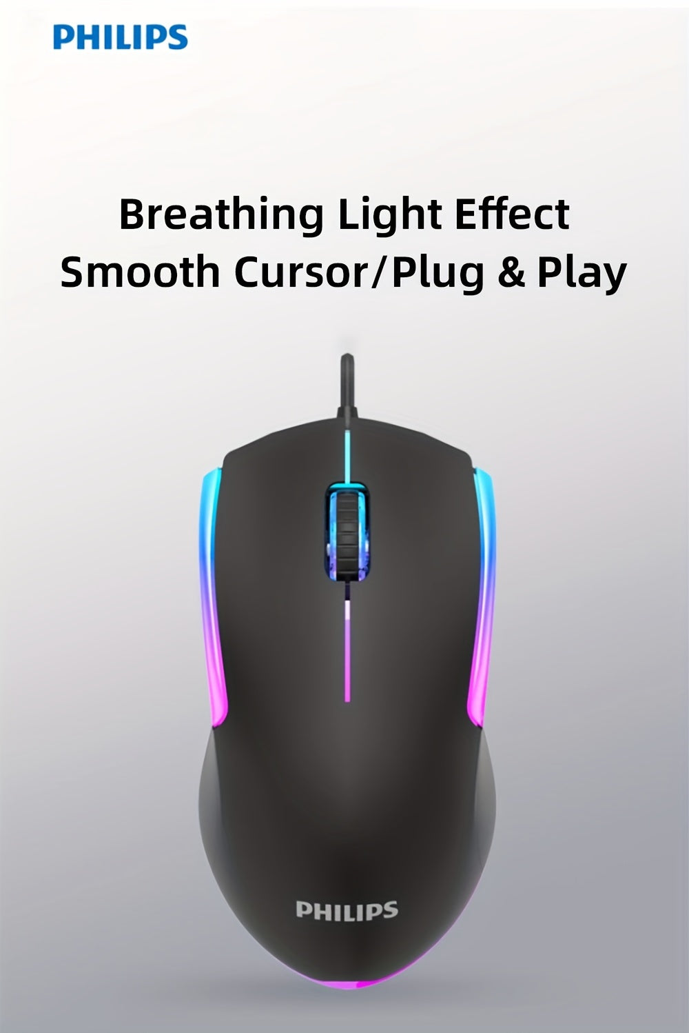 Wired Gaming Mouse with LED Backlight, 1200 DPI Optical Sensor, Ergonomic Design, ESports Games Theme, Right-Hand Orientation, Non-Slip Silicone Rollers, Battery-Free Operation for Windows/PC/Mac/Laptop