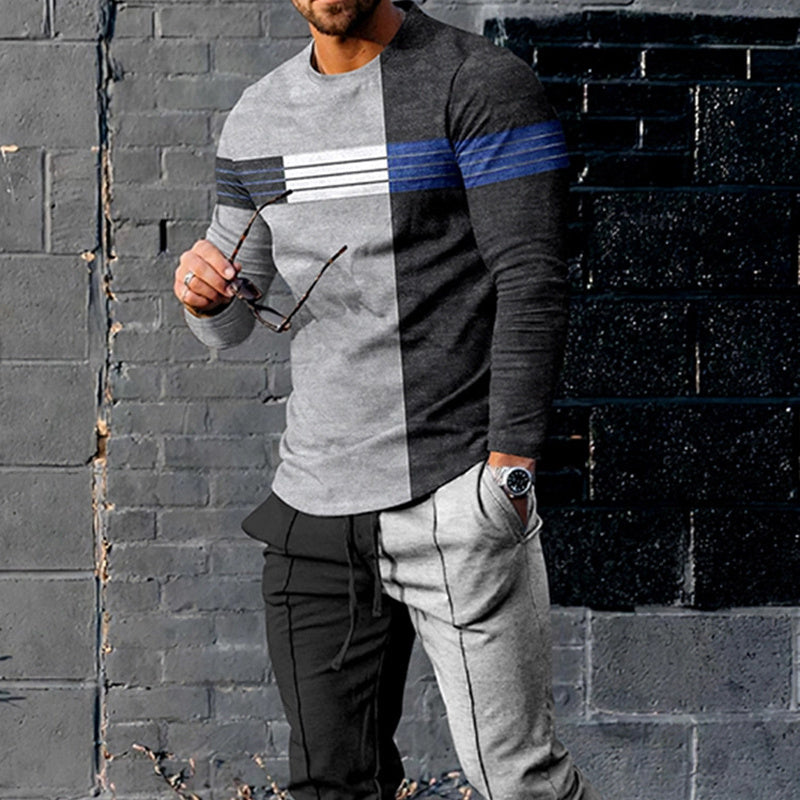 European And American Multi-color Long Sleeve Casual Sports Men Suit Lootquake LLC