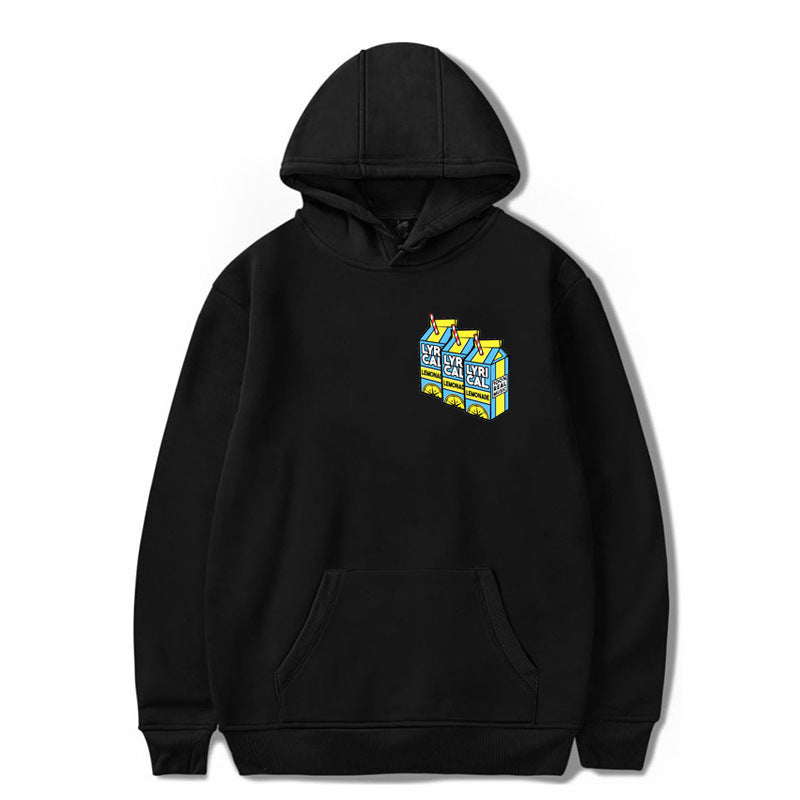 Lemon printed Euramerican velvet hoodie Pi-Mart
