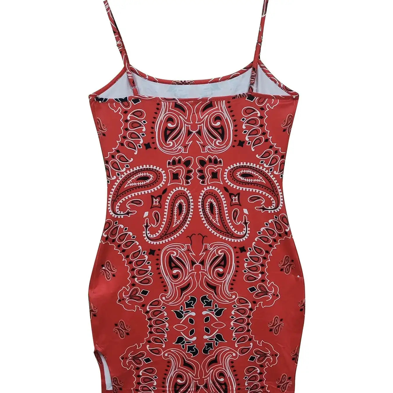 Ladies' Fashionable Cashew Print Sexy And Hot Hip Hugging Suspender Dress - SJB-DIAMOND ELITES