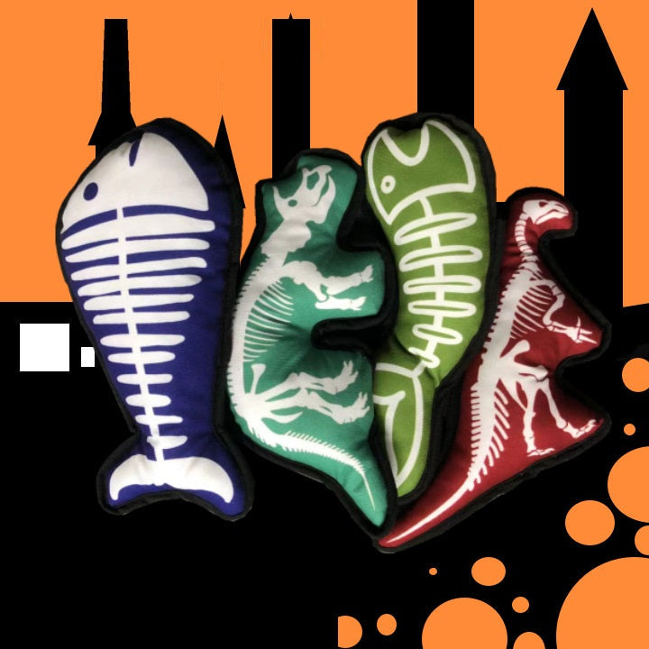 New Halloween Pet Cat Sound Toy Dinosaur Fishbone Relieving Boredom Molar Long Lasting Pi-Mart
