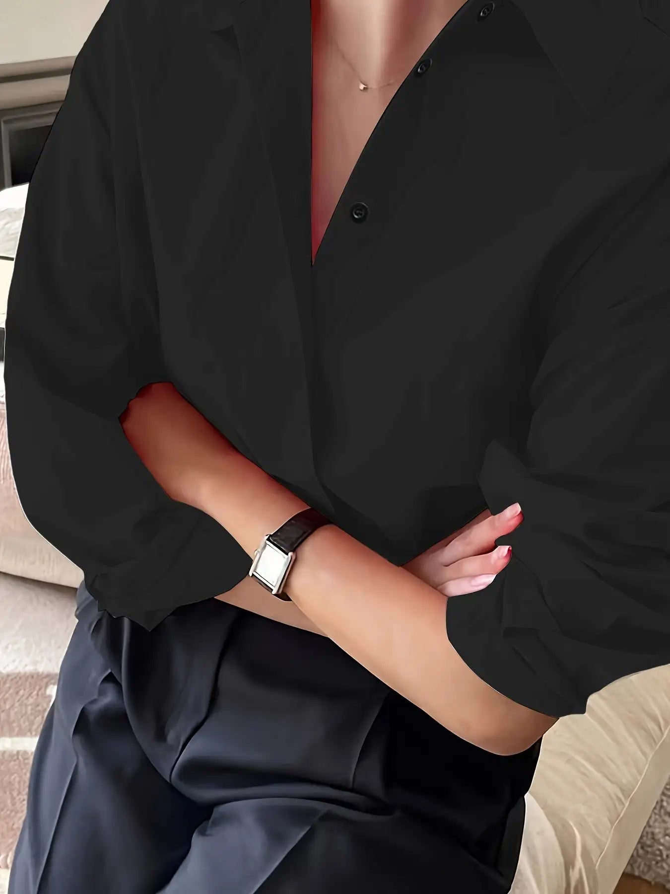 Simple Casual Long Sleeve Solid Color Shirt With Pocket - SJB-DIAMOND ELITES
