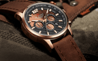 Mens Waterproof Sport Watch With Chronometers Day View And Cross-Matte Background Modern Man Watch Stevvex