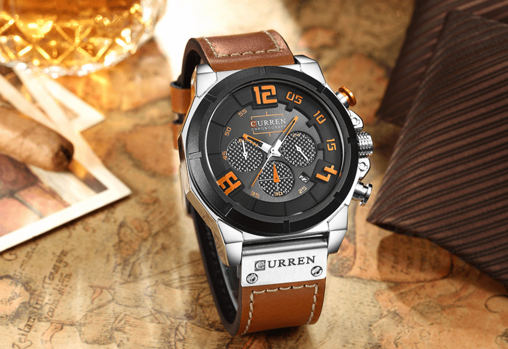 Men's Sport Waterproof Watch With Chronometers Large Numbers And Fluorescent Hands Perfect Gift For Your Man Stevvex