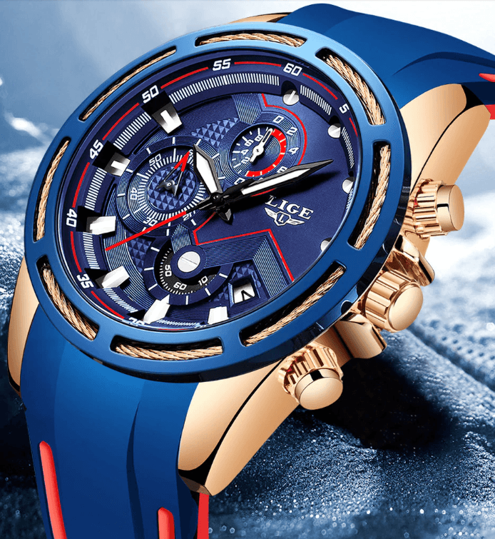 Men's Waterproof Modern Watch With Rubber Straps Multifunction Watches Unique Design Perfect Gift Stevvex