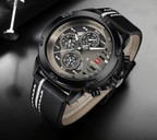 Men's  Sports Waterproof Watch With Chronometers And Leather Belt Multifunction Wristwatch Unique Design Perfect Gift - SJB-DIAMOND ELITES
