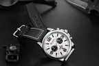 Retro  Waterproof Watch With Chronometers Steel Case And Leather Belts Unique Design Excellent Look Perfect Gift For Your Man Stevvex