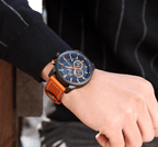 Men's Waterproof Elegant Sport Watch With Chronometers Day View, Leather  Belts And Hardlex Scratch Resistant Glass Perfect Gift For Him Stevvex