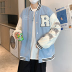 New Elegance Spring Autumn Coat Baseball Bomber Jacket Loose Letter R Men Women Couples Tops Plus Size Jackets Streetwear Stevvex