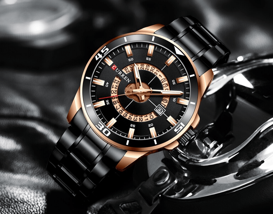 Men's  Modern Sports Waterproof Watch Luxury Unique Design  Fluorescent Hands Perfect Gift Stevvex