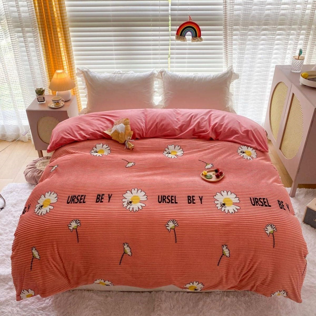 Double-sided Warm Coral Fleece Duvet Cover Pi-Mart