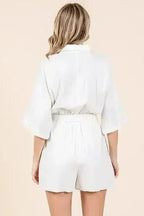 Mittoshop Tie Waist Half Sleeve Romper