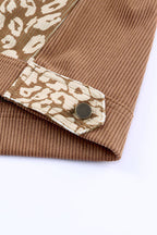 Leopard Print Drop Shoulder Jacket with Button-Up Closure Beautiful Unique Design Winter Jacket Stevvex
