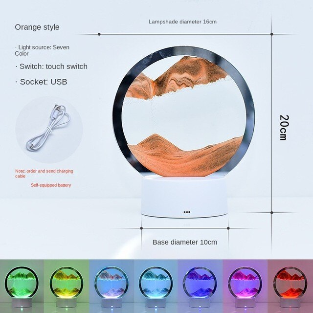 7 Colors USB Sandscape Table Lamp - SJB-DIAMOND ELITES