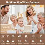 6K Ultra HD Video Camera Camcorder with 18X Zoom, IR Night Vision, 4.0" Touch Screen, WiFi, Microphone, 64GB SD Card, Remote Control & Charger - Perfect for Vlogging & Filming, Vlogging Camera | Touch Screen Camera | Highreso Lootquake LLC