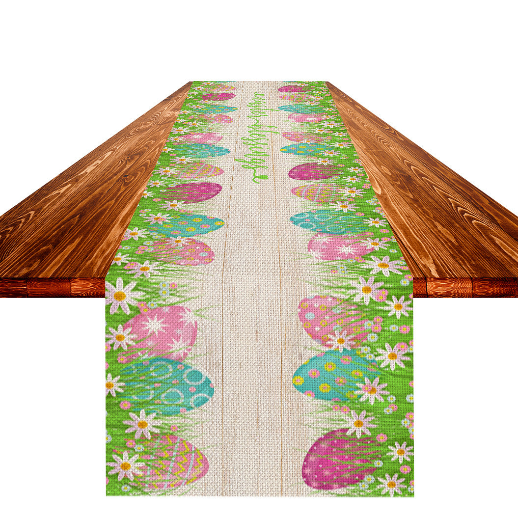 Easter Table Flag Linen Strong Durable Tablecloth Oil And Stain Proof Pi-Mart