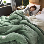 Fleece Blankets And Throws Thick Warm Winter Blankets Home Super Soft Duvet Luxury Solid Blankets On Twin Bedding Pi-Mart
