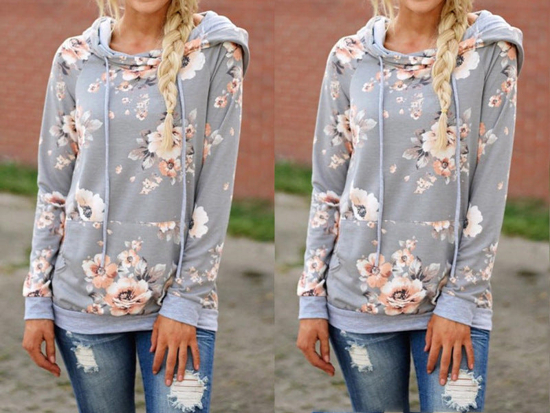 Hooded print slim hoodie jacket Pi-Mart
