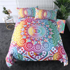 Purple crochet quilt cover three-piece bedding set Pi-Mart