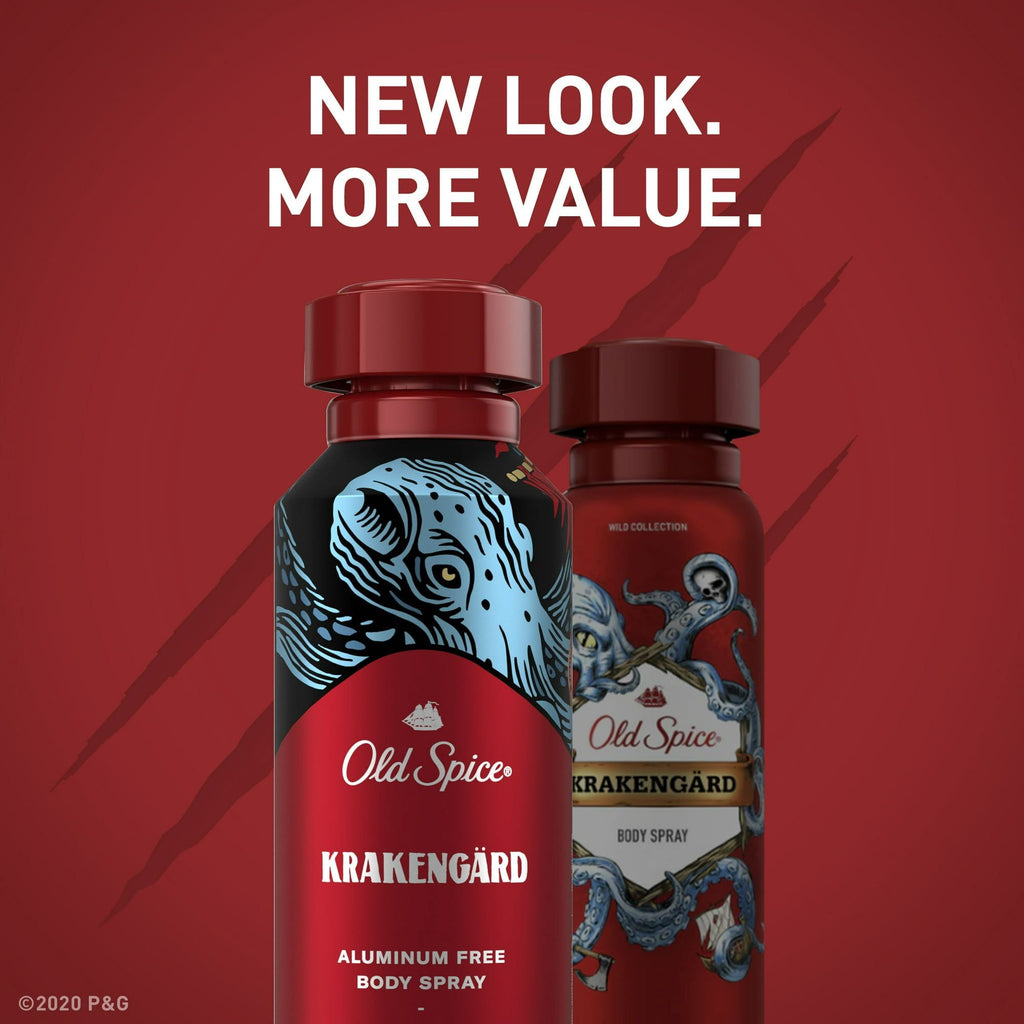 Old Spice Aluminum Free Body Spray for Men, Krakengard, 5.1 Oz EasyOptionXY LLC