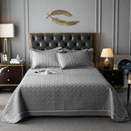 Quilted Padded Continental Bed Cover Three Piece Set Pi-Mart