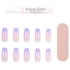 Salon Perfect Neon Modern French Ombre Purple Nail Set 24pc (File & Glue Included) EasyOptionXY LLC