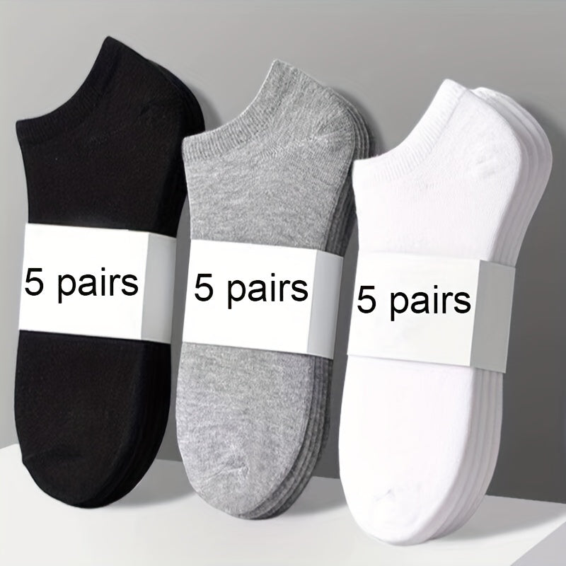15 Pairs Unisex Low Cut Socks - Fashionable Solid Colors, Ultra-Soft & Featherweight - Ideal for Everyday Wear, Versatile Ladies & Gents Stockings & Hosiery Value Pack Lootquake LLC