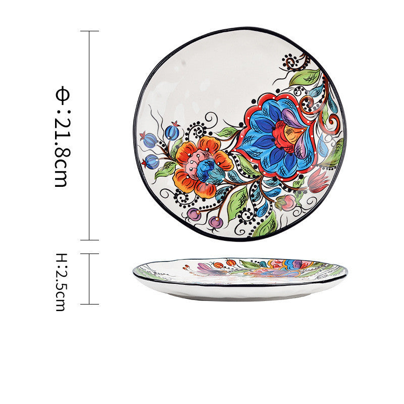 Underglaze Ceramic Tableware Bohemian Household Dishes Pi-Mart