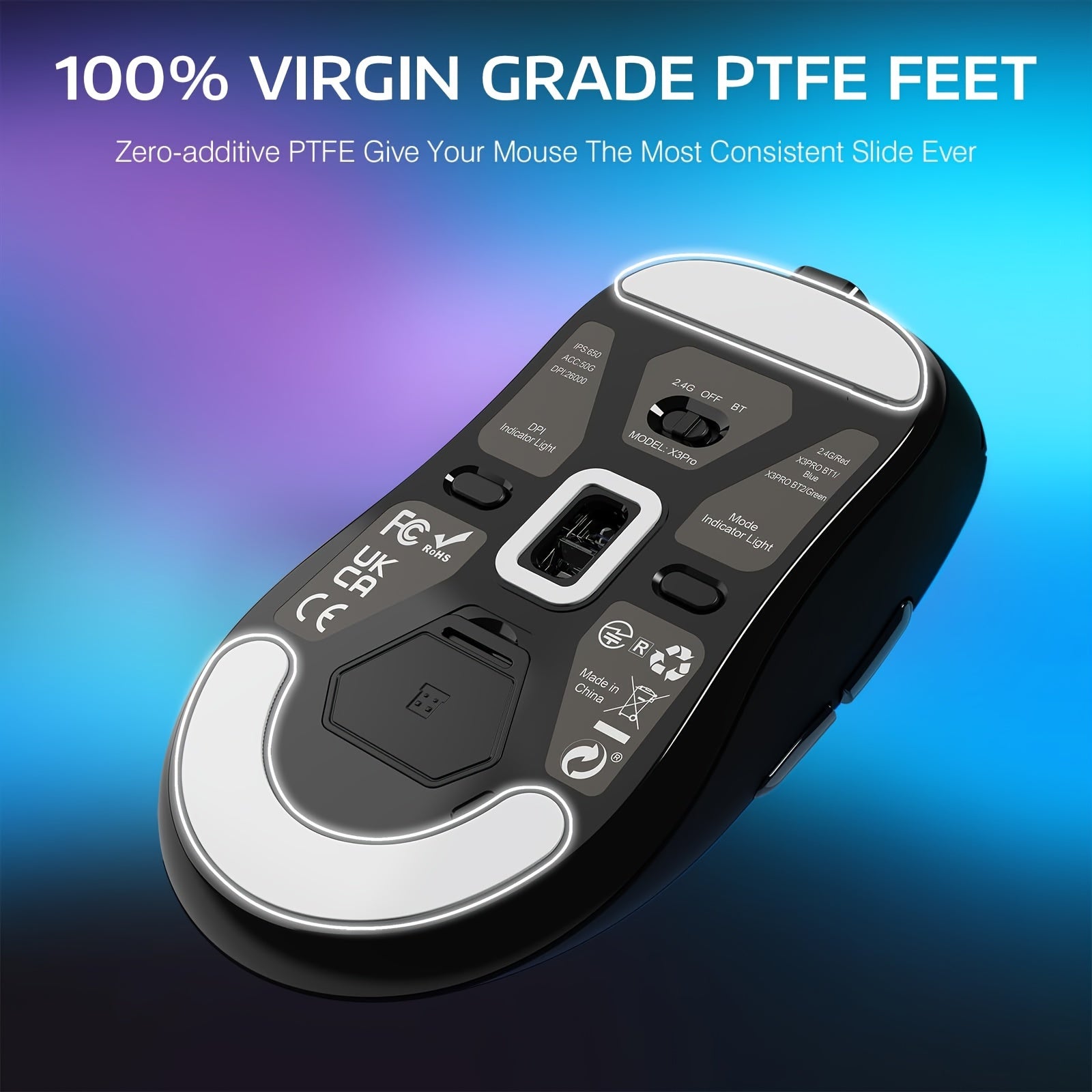 ATTACK SHARK X3PRO 4K/8K Lightweight Wireless Gaming Mouse with Tri-Mode (Wired/2.4GHz/BT), PAW3395 Optical Sensor, Up to 26K DPI, Kailh GM8.0 Switch, Long Battery, 7 Buttons for PC/Laptop/Win Lootquake LLC