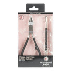 Japonesque Stainless Steel Soft Touch Toenail Clipper and Cuticle Pusher, 2 Piece EasyOptionXY LLC