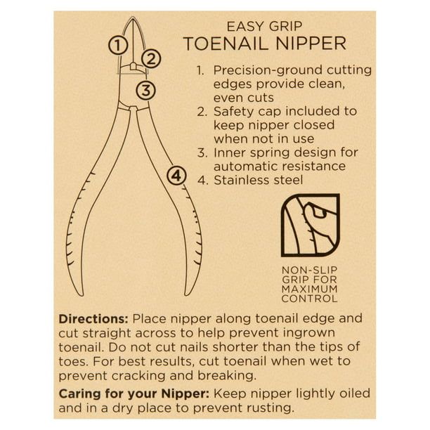 Equate Beauty Stainless Steel Easy Grip Non-Slip Toenail Nipper EasyOptionXY LLC